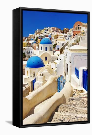 Amazing Santorini - Greek Series-Maugli-l-Framed Stretched Canvas