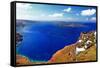 Amazing Santorini. Panoramic View from  Imerovigli Village-Maugli-l-Framed Stretched Canvas