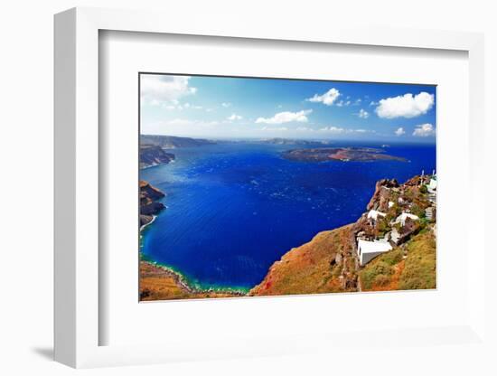 Amazing Santorini. Panoramic View from  Imerovigli Village-Maugli-l-Framed Photographic Print