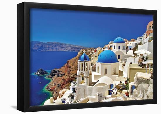 Amazing Santorini - Travel In Greek Islands Series-null-Framed Poster