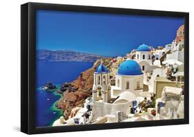 Amazing Santorini - Travel In Greek Islands Series-null-Framed Poster