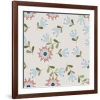 Amazing Seamless Floral Pattern with Bright Colorful Small Flowers. Folk Style Millefleurs. Elegant-Eva Marina-Framed Art Print