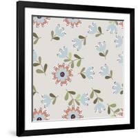 Amazing Seamless Floral Pattern with Bright Colorful Small Flowers. Folk Style Millefleurs. Elegant-Eva Marina-Framed Art Print