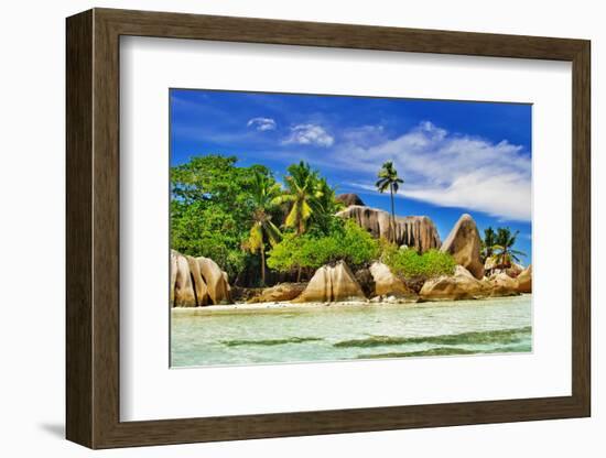 Amazing Seychelles Islands - La Digue, Famous Granite Rocky Beach D'argent-Maugli-l-Framed Photographic Print