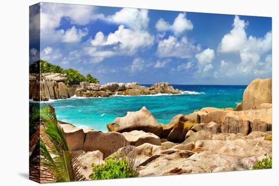 Amazing Seychelles With Unique Granite Rocks-Maugli-l-Stretched Canvas