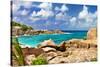 Amazing Seychelles With Unique Granite Rocks-Maugli-l-Stretched Canvas