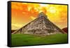 Amazing Sky over Kukulkan Pyramid in Chichen Itza, Mexico-Patryk Kosmider-Framed Stretched Canvas
