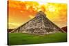 Amazing Sky over Kukulkan Pyramid in Chichen Itza, Mexico-Patryk Kosmider-Stretched Canvas