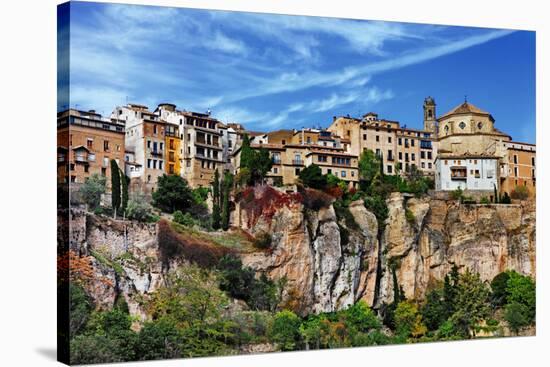 Amazing Spain - City on Cliff Rocks - Cuenca-Maugli-l-Stretched Canvas