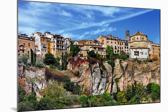 Amazing Spain - City on Cliff Rocks - Cuenca-Maugli-l-Mounted Photographic Print