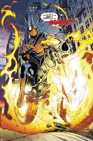 Amazing Spider-Man/Ghost Rider: Motoerstorm No.1: Spider-Man Riding a Flaming Motorcycle-Lee Garbett-Lamina Framed Poster