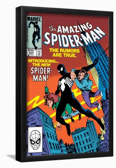 Amazing Spider-Man No.252 Cover: Spider-Man Swinging-Ron Frenz-Framed Poster