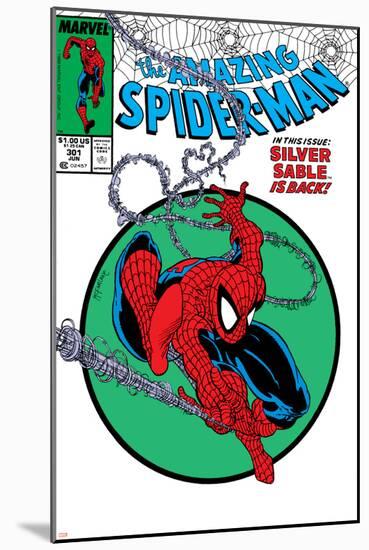 Amazing Spider-Man No.301 Cover: Spider-Man Swinging-Todd McFarlane-Mounted Poster