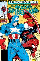 Amazing Spider-Man No.323 Cover: Captain America and Spider-Man-Todd McFarlane-Lamina Framed Poster