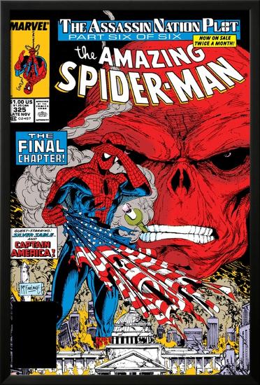 Amazing Spider-Man No.325 Cover: Spider-Man and Red Skull-Todd McFarlane-Lamina Framed Poster