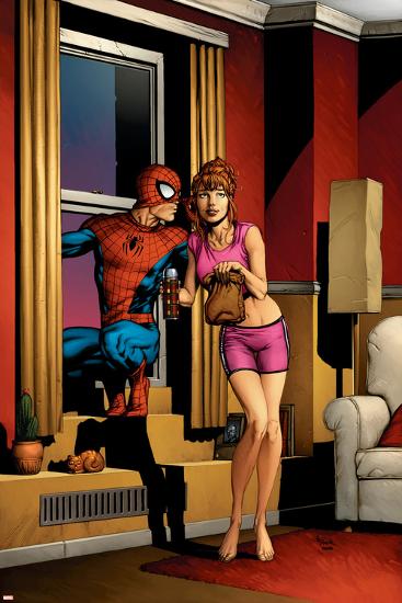 Amazing Spider-Man No.515 Cover: Spider-Man, and Mary Jane Watson-null-Lamina Framed Poster