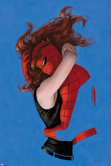 Amazing Spider-Man No.641 Cover: Spider-Man and Mary Jane Watson Hugging-Paolo Rivera-Lamina Framed Poster