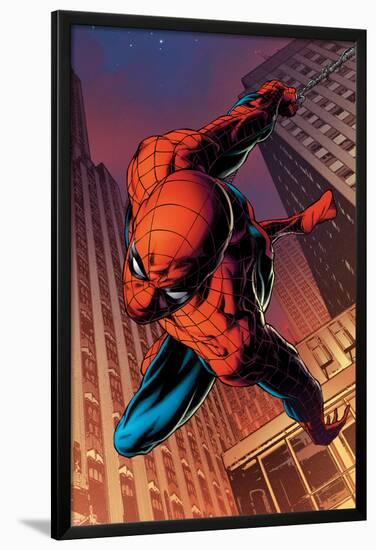 Amazing Spider-Man No.641: Spider-Man Swinging-Joe Quesada-Lamina Framed Poster