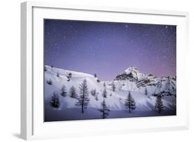 Amazing Starry Sky over the Scalino Peak Seen from Prabello Alp. - Valmalenco, Sondrio, Lombardy-ClickAlps-Framed Photographic Print