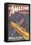 Amazing Stories Magazine Cover-null-Framed Stretched Canvas