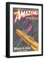 Amazing Stories Magazine Cover-null-Framed Art Print