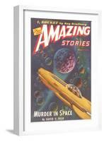 Amazing Stories Magazine Cover-null-Framed Art Print