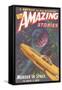 Amazing Stories Magazine Cover-null-Framed Stretched Canvas