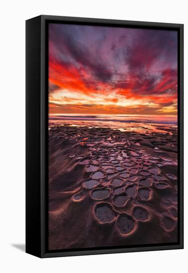 Amazing Sunset at the Tide Pools in La Jolla, Ca-Andrew Shoemaker-Framed Stretched Canvas