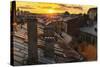 Amazing Sunset on the Roofs of St.Petersburg in Russia.-De Visu-Stretched Canvas