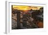 Amazing Sunset on the Roofs of St.Petersburg in Russia.-De Visu-Framed Photographic Print