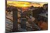 Amazing Sunset on the Roofs of St.Petersburg in Russia.-De Visu-Mounted Photographic Print