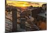 Amazing Sunset on the Roofs of St.Petersburg in Russia.-De Visu-Mounted Photographic Print