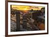 Amazing Sunset on the Roofs of St.Petersburg in Russia.-De Visu-Framed Photographic Print