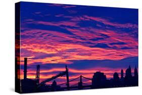 Amazing Sunset over Lower Manhattan Photo Poster Print-null-Stretched Canvas