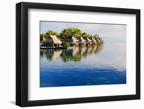 Amazing Tropical Resort with Huts over Water-Martin Valigursky-Framed Photographic Print