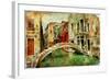 Amazing Venice - Artwork In Painting Style-Maugli-l-Framed Art Print