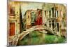 Amazing Venice - Artwork In Painting Style-Maugli-l-Mounted Art Print