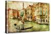 Amazing Venice - Artwork In Painting Style-Maugli-l-Stretched Canvas