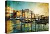 Amazing Venice - Artwork In Painting Style-Maugli-l-Stretched Canvas