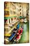 Amazing Venice - Artwork In Painting Style-Maugli-l-Stretched Canvas