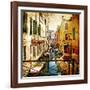 Amazing Venice -Artwork In Painting Style-Maugli-l-Framed Art Print