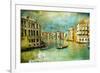 Amazing Venice - Artwork In Retro Style-Maugli-l-Framed Art Print