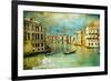 Amazing Venice - Artwork In Retro Style-Maugli-l-Framed Art Print