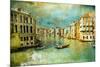 Amazing Venice - Artwork In Retro Style-Maugli-l-Mounted Art Print