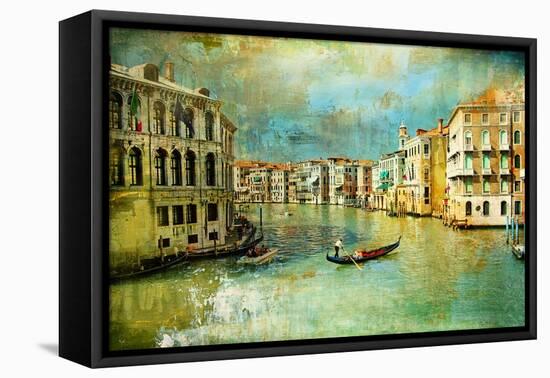 Amazing Venice - Artwork In Retro Style-Maugli-l-Framed Stretched Canvas