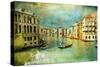 Amazing Venice - Artwork In Retro Style-Maugli-l-Stretched Canvas