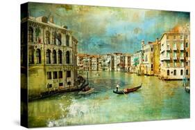 Amazing Venice - Artwork In Retro Style-Maugli-l-Stretched Canvas