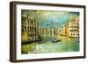 Amazing Venice - Artwork In Retro Style-Maugli-l-Framed Art Print