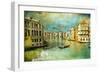 Amazing Venice - Artwork In Retro Style-Maugli-l-Framed Art Print