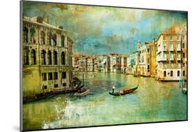 Amazing Venice - Artwork In Retro Style-Maugli-l-Mounted Art Print